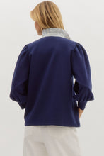 Load image into Gallery viewer, Navy Ruffle Top
