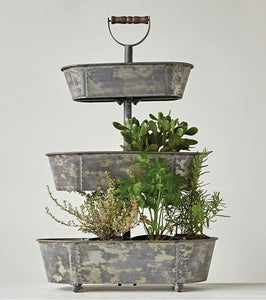 Metal 3-Tier Distressed Tray