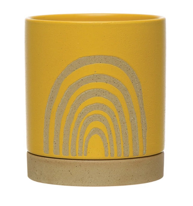 Stoneware Rainbow Planter