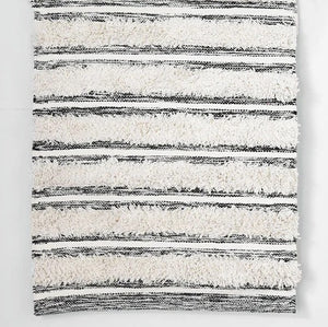 Grey/White Striped Rug