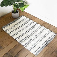 Load image into Gallery viewer, Grey/White Striped Rug
