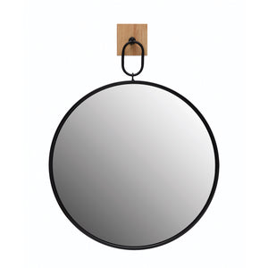 Metal Framed Wall Mirror w/Wood Bracket