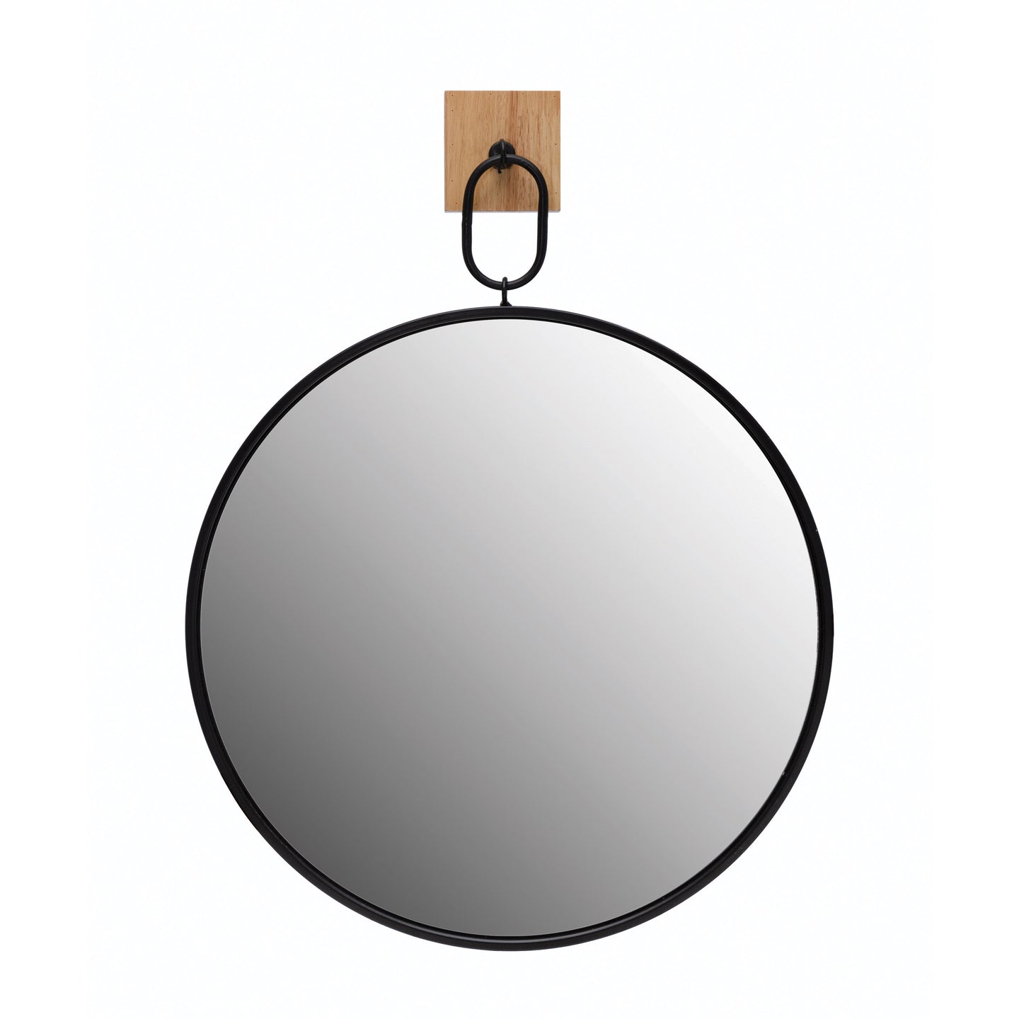 Metal Framed Wall Mirror w/Wood Bracket