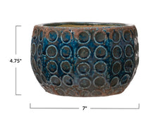 Load image into Gallery viewer, Embossed Terracotta Planter w Circle Pattern
