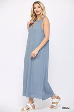 Load image into Gallery viewer, Blue Tank Dress w/Side Slit
