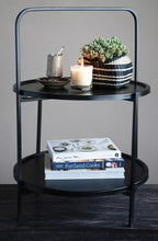 Load image into Gallery viewer, Round Black Metal Side Table
